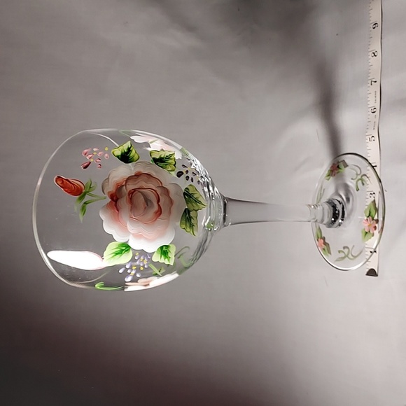 Elegant Hand Painted Roses Tea Light Candle Holder Glass Oval Cut - Picture 5 of 8